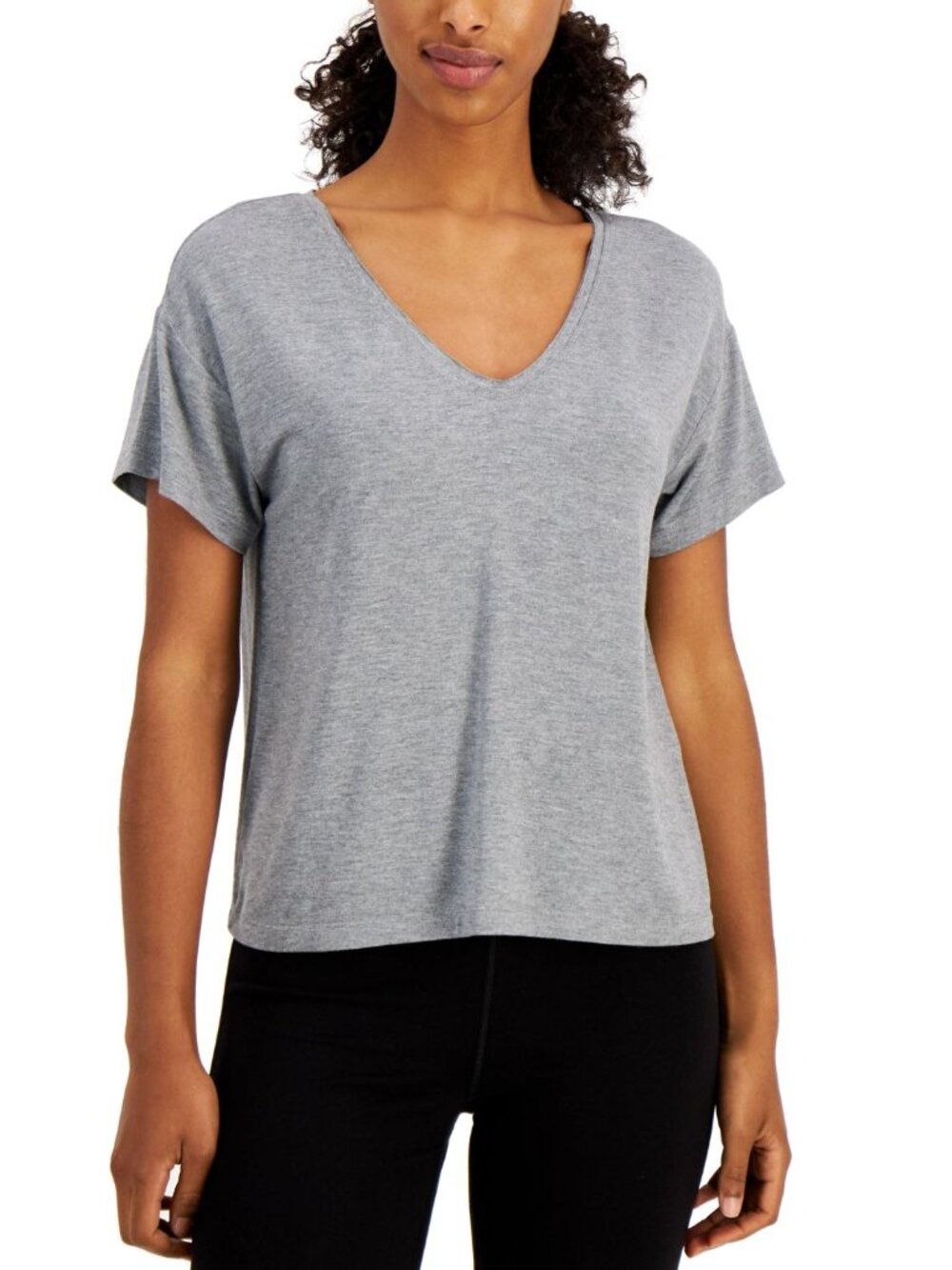 Ideology Womens Activewear V-Neck T-Shirt